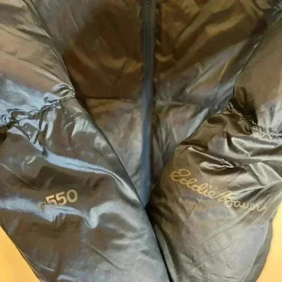 Eddie Bauer peacock blue down parka with hood 550 fill S winter - Picture 3 of 5